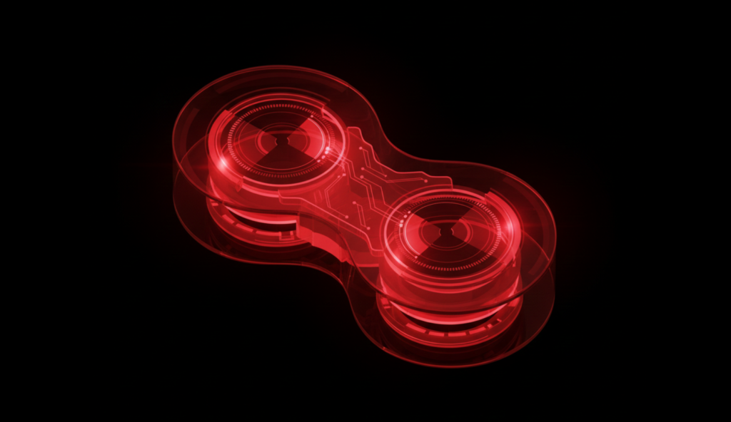 futuristic 3d red glass shapes