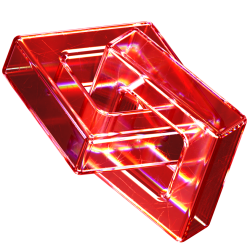 futuristic 3d red glass shapes